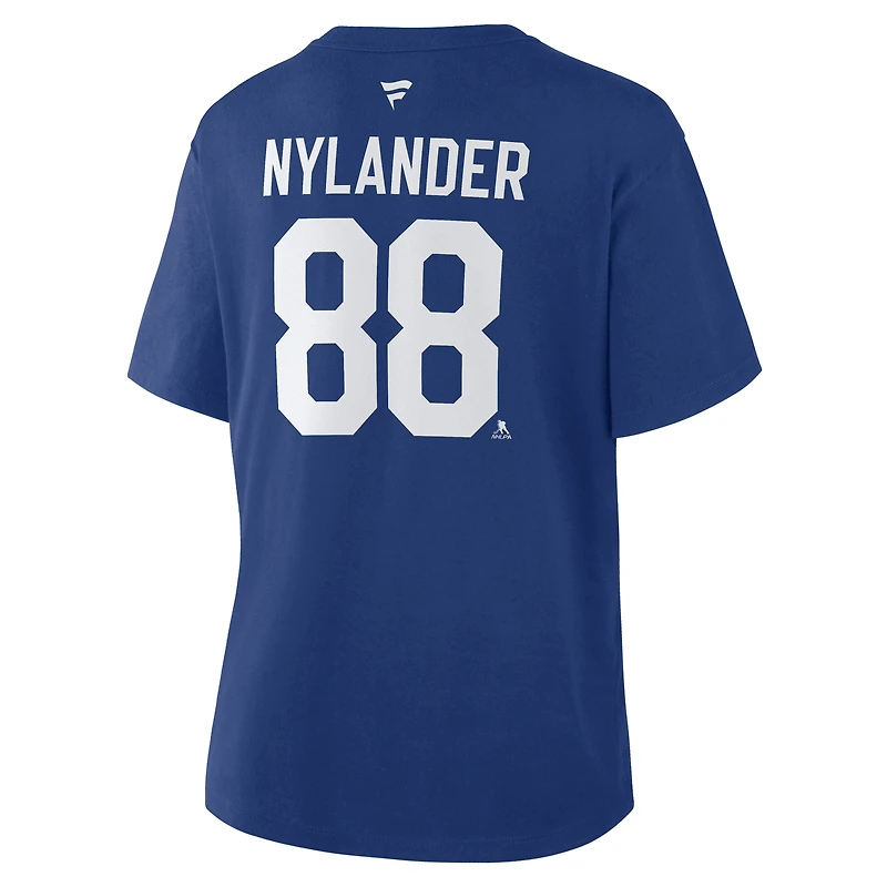 T-shirt bleu authentique avec nom et numéro Stack des Maple Leafs de Toronto pour femme Fanatics William Nylander