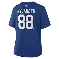 T-shirt bleu authentique avec nom et numéro Stack des Maple Leafs de Toronto pour femme Fanatics William Nylander