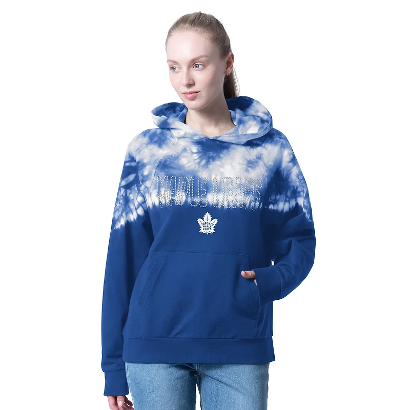 Women's G-III 4Her by Carl Banks  Blue Toronto Maple Leafs One's Match Raglan Tie-Dye Hoodie