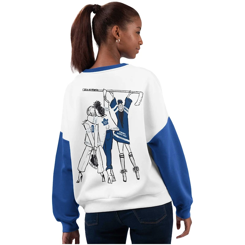 Sweat-shirt à enfiler G-III 4Her pour femme par Carl Banks, blanc, motif Toronto Maple Leafs.