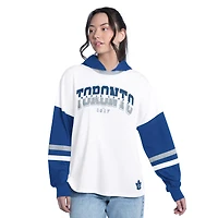Women's G-III 4Her by Carl Banks  White Toronto Maple Leafs Key Player Oversized Lightweight Hoodie