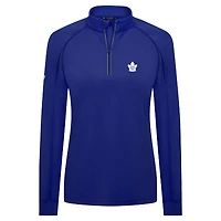 Haut à glissière quart de tour Kinetic Insignia Core Raglan bleu pour femme des Maple Leafs Toronto Levelwear