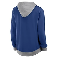 Sweat à capuche zippé en molleton French Terry bleu athlétique avec logo pour femme des Maple Leafs de Toronto