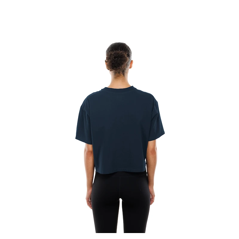 Women's New Era Navy Toronto Maple Leafs Boxy Partial Logo T-Shirt