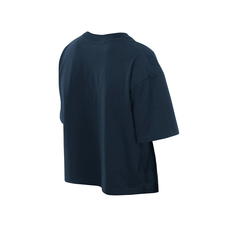 Women's New Era Navy Toronto Maple Leafs Boxy Partial Logo T-Shirt