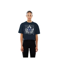 Women's New Era Navy Toronto Maple Leafs Boxy Partial Logo T-Shirt