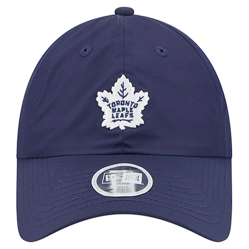 Women's New Era  Navy Toronto Maple Leafs Ponytail 9FORTY Adjustable Hat