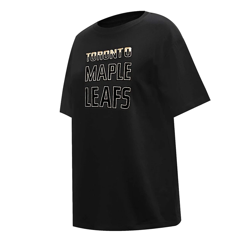 T-shirt carré Pro Standard noir des Maple Leafs de Toronto pour femmes