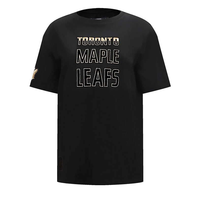 T-shirt carré Pro Standard noir des Maple Leafs de Toronto pour femmes