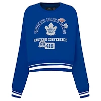 Women's Pro Standard  Blue Toronto Maple Leafs Area Code Cropped Pullover Sweatshirt