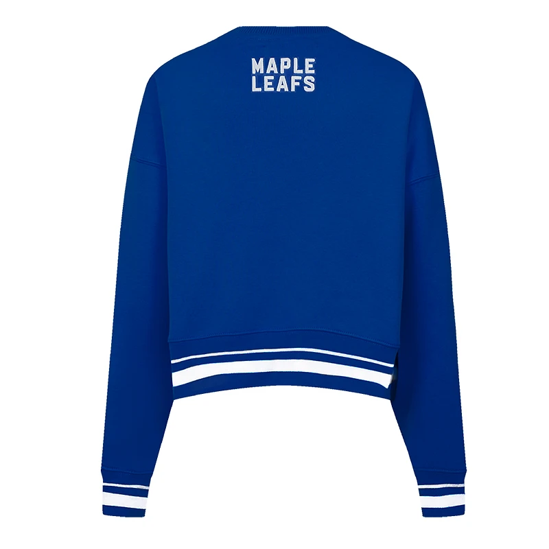 Women's Pro Standard  Blue Toronto Maple Leafs Area Code Cropped Pullover Sweatshirt