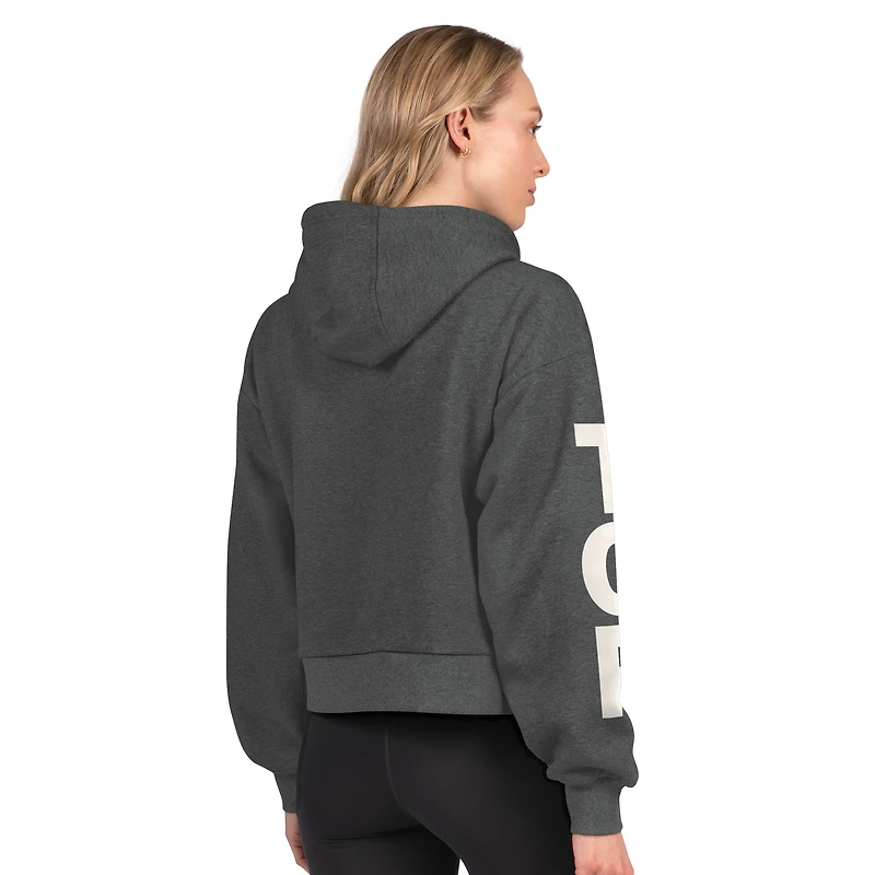 Sweat à capuche court en molleton gris pour femme des Maple Leafs de Toronto