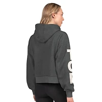 Sweat à capuche court en molleton gris pour femme des Maple Leafs de Toronto