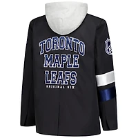 Women's The Wild Collective Black Toronto Maple Leafs Original 6 Hooded Blazer