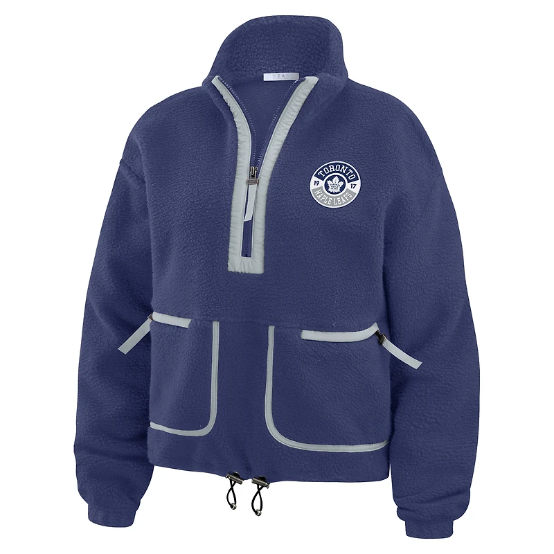 Women's WEAR by Erin Andrews  Blue Toronto Maple Leafs Polar Fleece Half-Zip Jacket