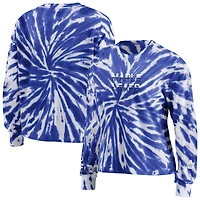 V117415 LEAFS BLEU FA21 FEMME TIE DYE CREWNECK TEELADMSY