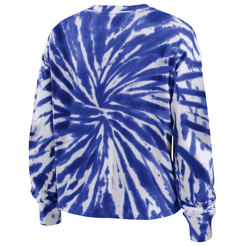 V117415 LEAFS BLEU FA21 FEMME TIE DYE CREWNECK TEELADMSY