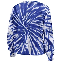V117415 LEAFS BLEU FA21 FEMME TIE DYE CREWNECK TEELADMSY