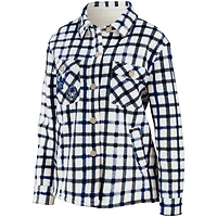 Women's WEAR by Erin Andrews Oatmeal Toronto Maple Leafs Plaid Button-Up - Shirt Jacket