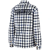 Women's WEAR by Erin Andrews Oatmeal Toronto Maple Leafs Plaid Button-Up - Shirt Jacket