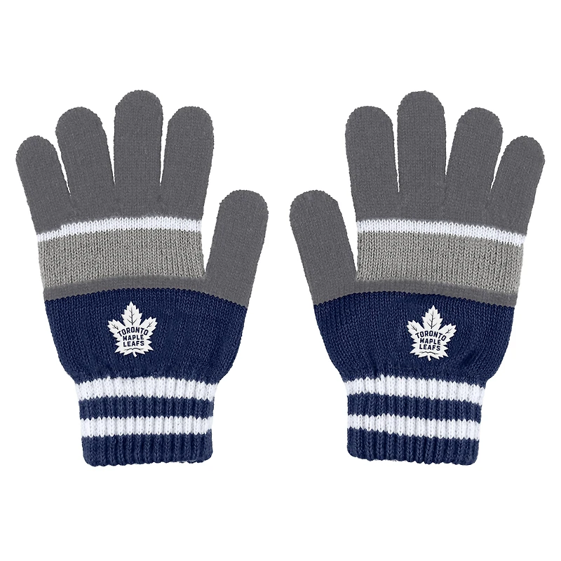 WEAR by Erin Andrews Ensemble gants et écharpe à rayures des Maple Leafs de Toronto pour femmes