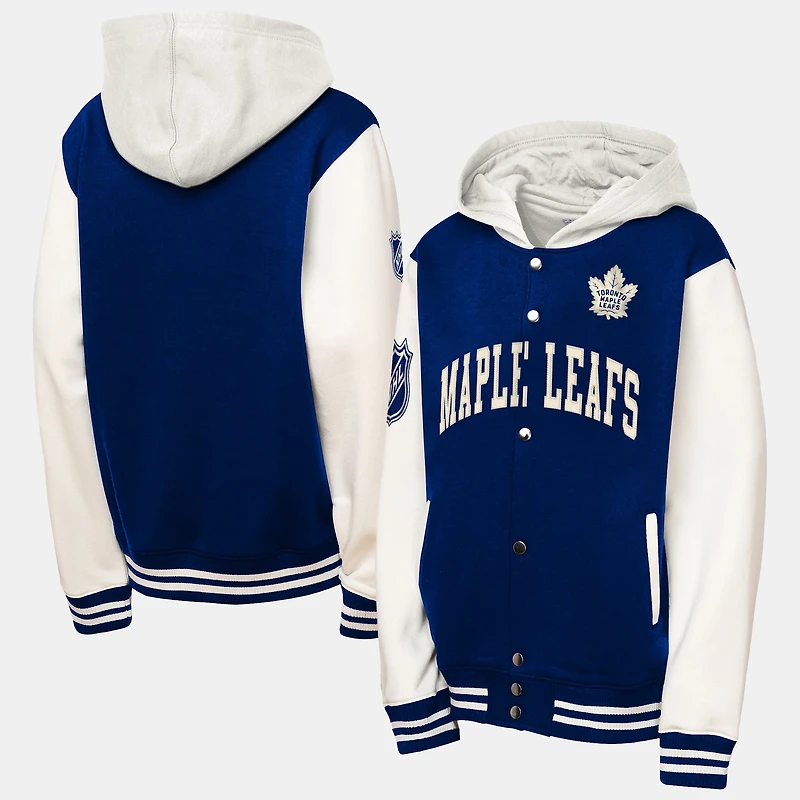 Veste polaire Mitchell & Ness Courtside bleue pour enfant des Maple Leafs de Toronto