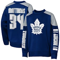 Sweat-shirt ras du cou bleu Auston Matthews des Maple Leafs de Toronto pour jeunes