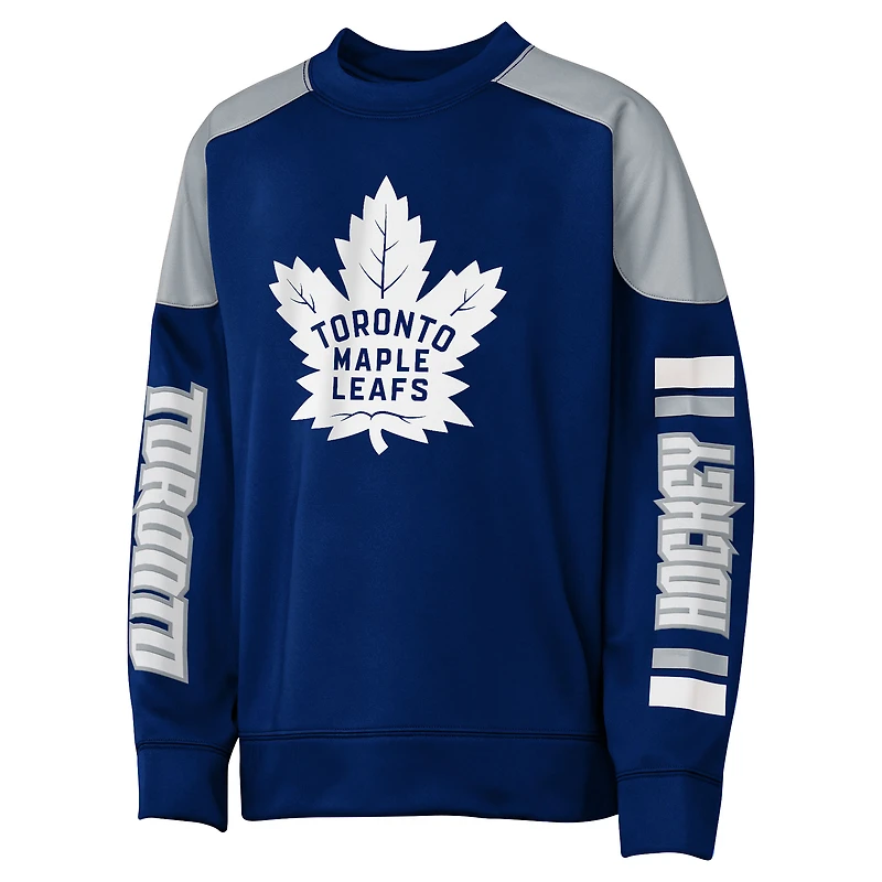 Sweat-shirt ras du cou bleu Auston Matthews des Maple Leafs de Toronto pour jeunes