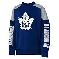 Sweat-shirt ras du cou bleu Auston Matthews des Maple Leafs de Toronto pour jeunes