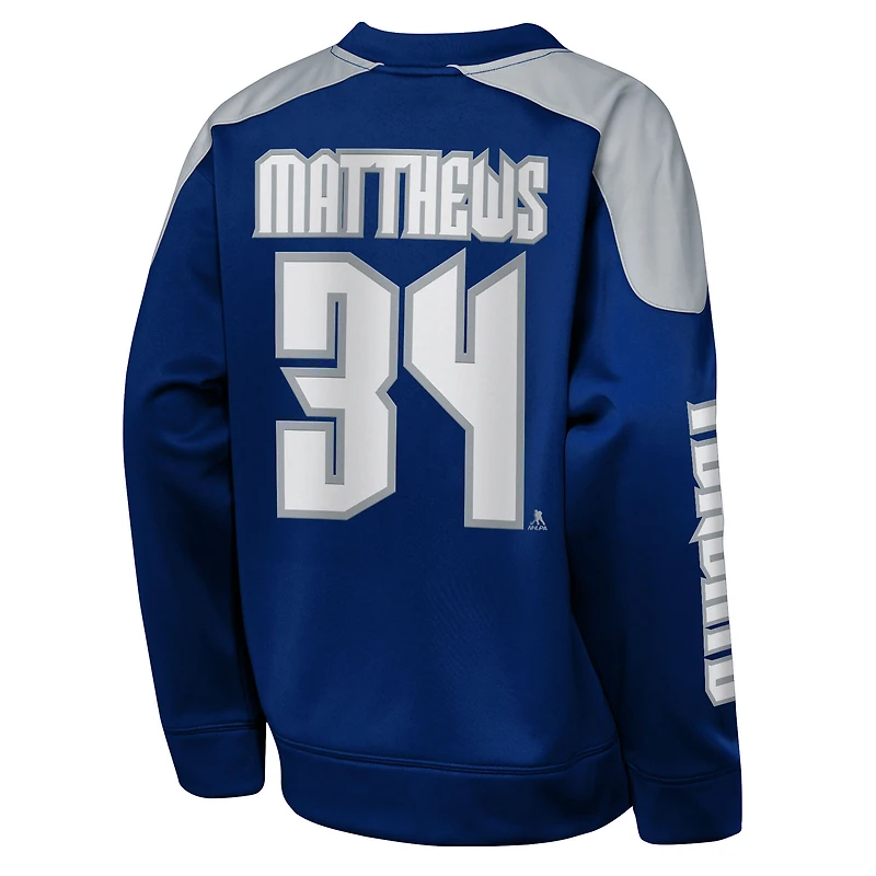Sweat-shirt ras du cou bleu Auston Matthews des Maple Leafs de Toronto pour jeunes