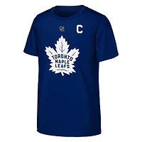 T-shirt bleu Auston Matthews des Maple Leafs de Toronto avec nom et numéro joueur pour jeunes Outerstuff