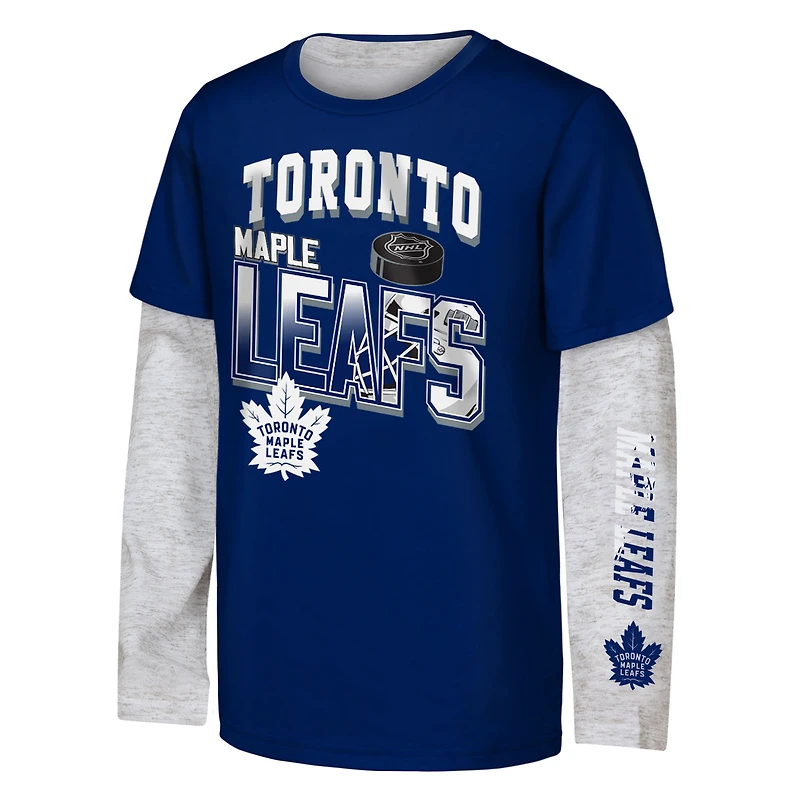 Youth Outerstuff Blue/Heather Gray Toronto Maple Leafs Rally the Team 3-in-1 Combo T-Shirt Set