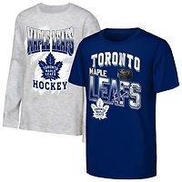 Youth Outerstuff  Blue/Heather Gray Toronto Maple Leafs Rally the Team 3-in-1 Combo T-Shirt Set