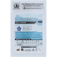 Carte de recrue 9/10 autographiée par Zach Hyman des Maple Leafs de Toronto, Upper Deck Series 1 Young Guns #222 Beckett Fanatics, 2016-17