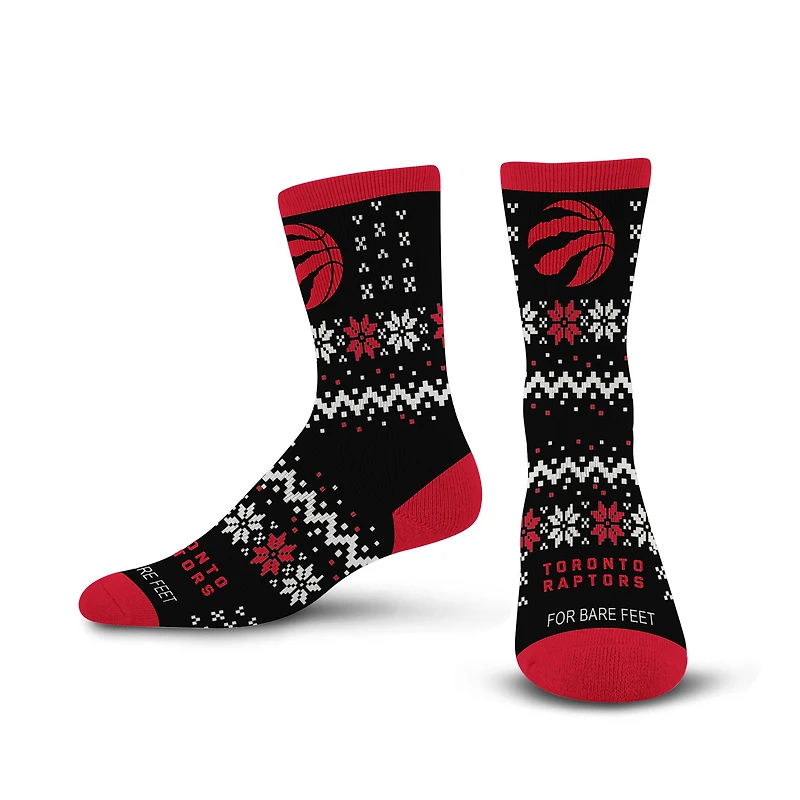 For Bare Feet Black Toronto Raptors Team Sweater Socks
