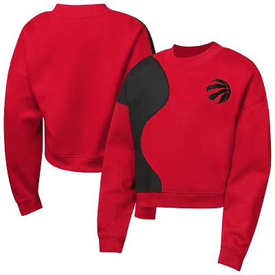 Girls Youth Outerstuff  Red Toronto Raptors Oversized Floater Sweatshirt