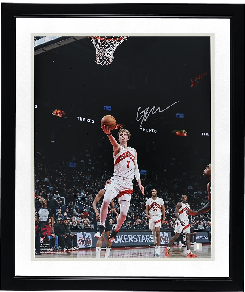 Photo autographiée de Gradey Dick (Toronto Raptors) - Layup contre les Spurs (40,6 x 50,8 cm)