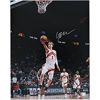Photographie autographiée de Gradey Dick des Toronto Raptors contre les Spurs, 16" x 20"