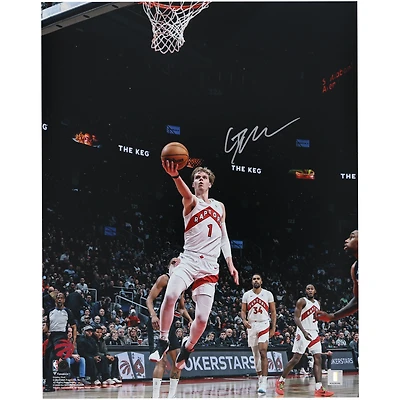 Photo autographiée de Gradey Dick (Toronto Raptors) - Layup contre les Spurs (40,6 x 50,8 cm)