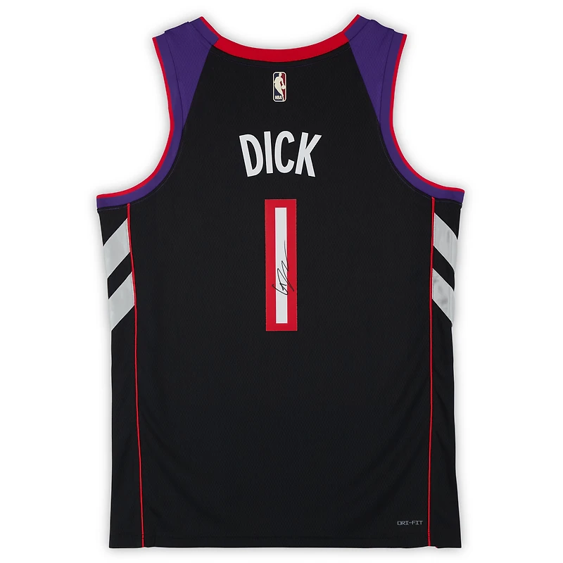 Maillot Nike Classic Swingman violet autographié par Gradey Dick des Toronto Raptors