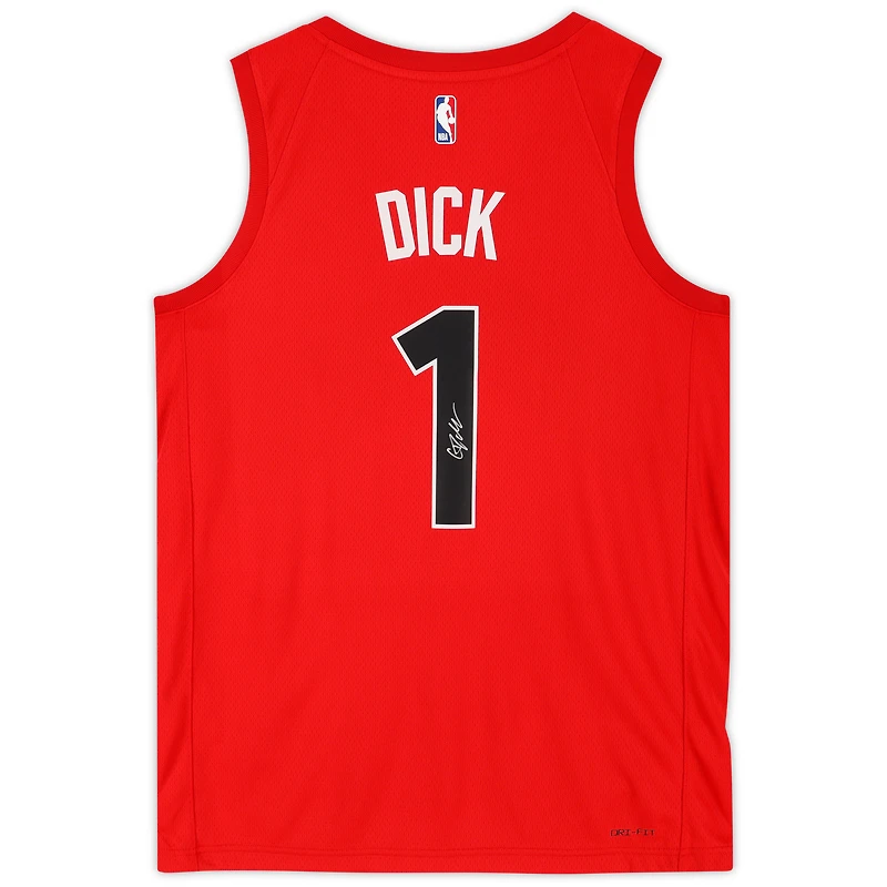 Maillot Swingman Nike Icon Edition rouge autographié par Gradey Dick des Toronto Raptors