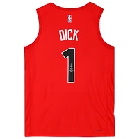 Maillot Swingman Nike Icon Edition rouge autographié par Gradey Dick des Toronto Raptors
