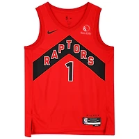 Maillot Swingman Nike Icon Edition rouge autographié par Gradey Dick des Toronto Raptors