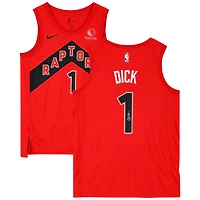 Maillot Swingman Nike Icon Edition rouge autographié par Gradey Dick des Toronto Raptors