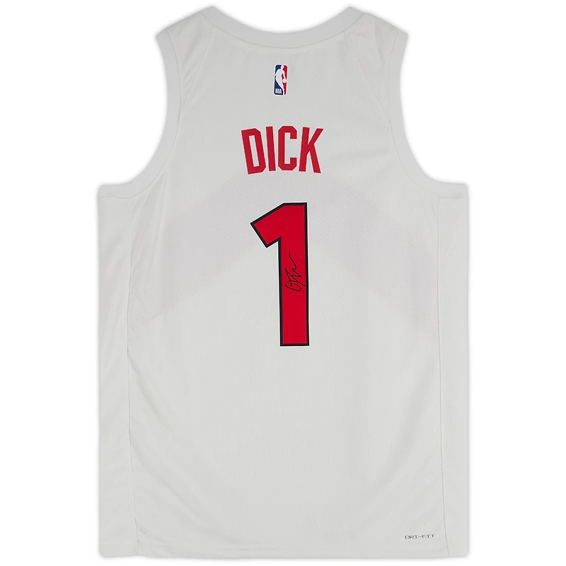 Maillot Swingman Nike blanc autographié par Gradey Dick des Toronto Raptors