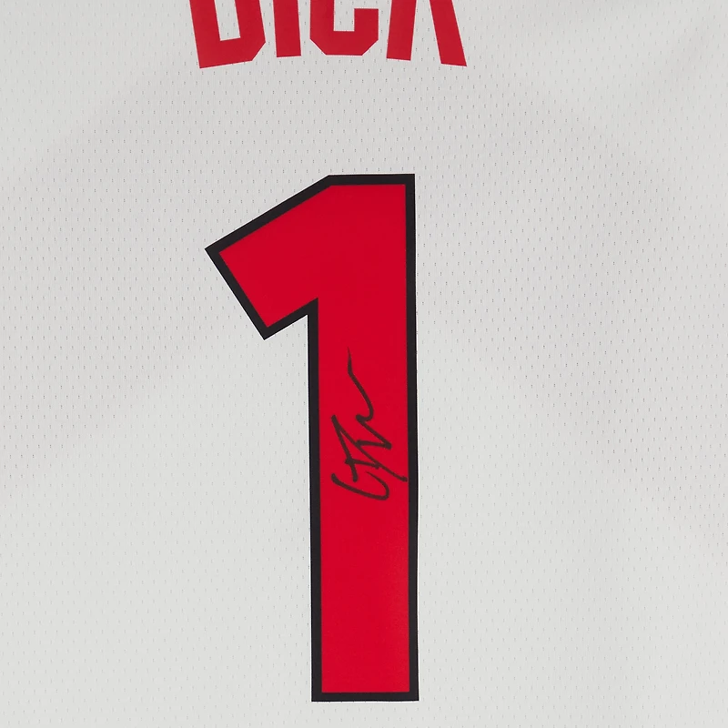 Maillot Swingman Nike blanc autographié par Gradey Dick des Toronto Raptors