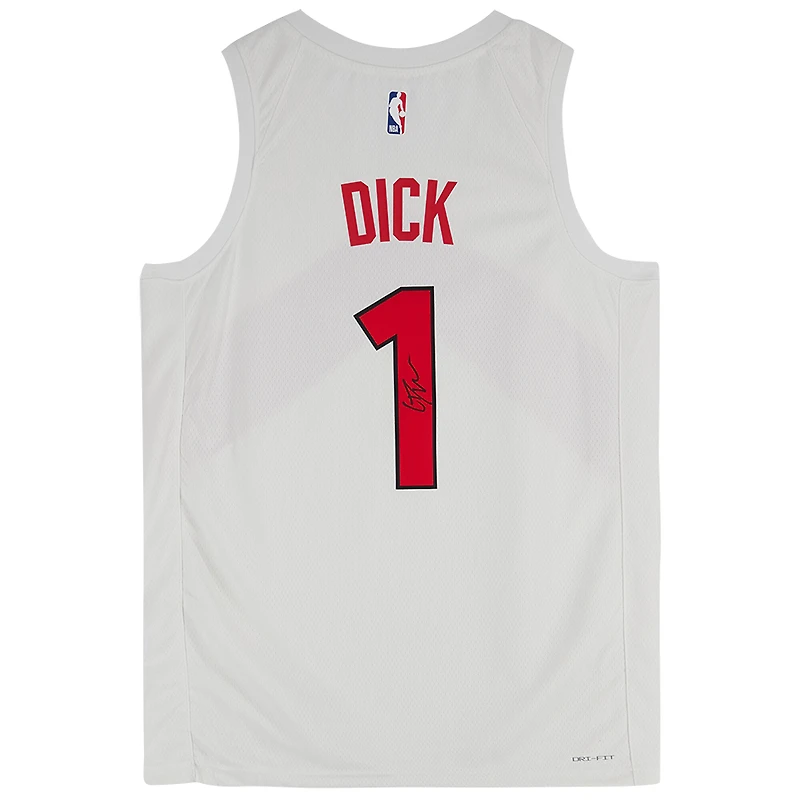 Gradey Dick Toronto Raptors Autographed White Nike Association Edition Swingman Jersey