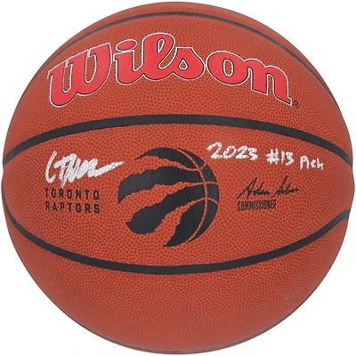 Ballon de basket-ball Wilson autographié par Gradey Dick des Toronto Raptors avec l'inscription « 2023 #13 Pick »