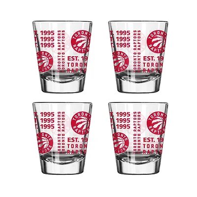 Ensemble de 4 verres à liqueur de 6 cl (2 oz) Logo Brands Toronto Raptors