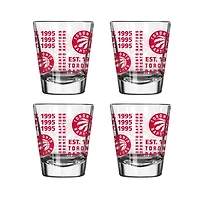Ensemble de 4 verres à liqueur de 6 cl (2 oz) Logo Brands Toronto Raptors